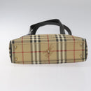 Burberrys Nova Check Tote Bag PVC Leather Beige Gold Auth 114747-5