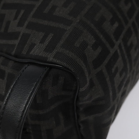 FENDI Zucca Canvas Clutch Bag Black Silver Auth 114748V