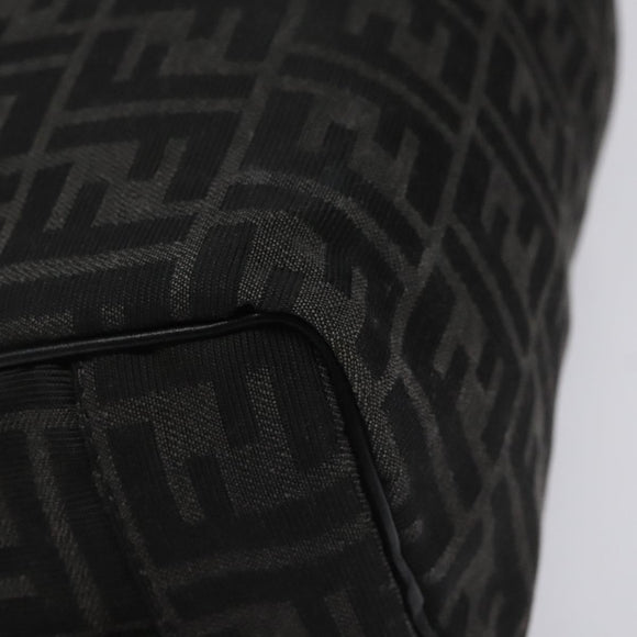 FENDI Zucca Canvas Clutch Bag Black Silver Auth 114748V