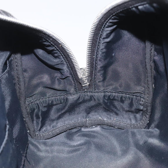 FENDI Zucca Canvas Clutch Bag Black Silver Auth 114748V