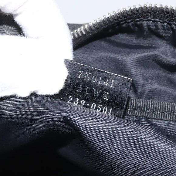 FENDI Zucca Canvas Clutch Bag Black Silver Auth 114748V