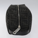 FENDI Zucca Canvas Clutch Bag Black Silver Auth 114748V-4