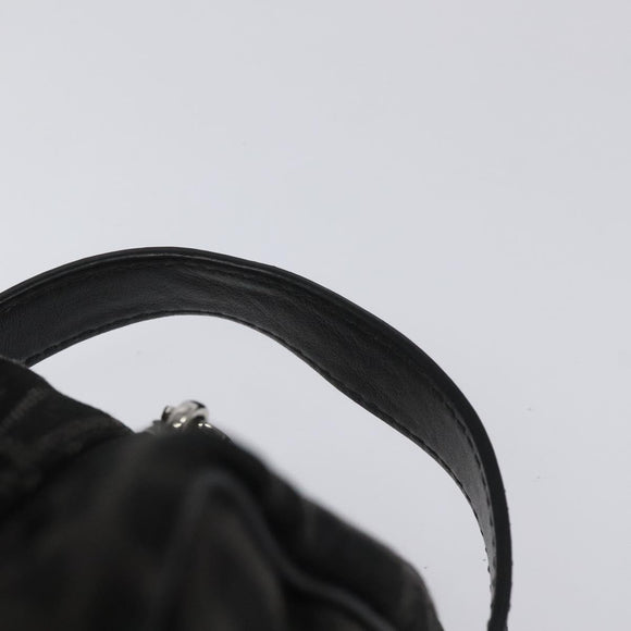 FENDI Zucca Canvas Clutch Bag Black Silver Auth 114748V