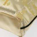 PRADA Beads Hand Bag Satin Cream Auth 114749-10