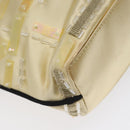 PRADA Beads Hand Bag Satin Cream Auth 114749-11
