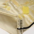 PRADA Beads Hand Bag Satin Cream Auth 114749-12