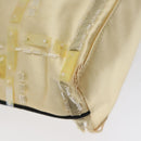 PRADA Beads Hand Bag Satin Cream Auth 114749-13