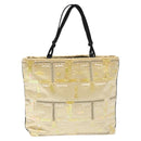 PRADA Beads Hand Bag Satin Cream Auth 114749-2