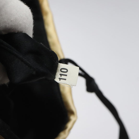 PRADA Beads Hand Bag Satin Cream Auth 114749