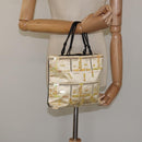 PRADA Beads Hand Bag Satin Cream Auth 114749-21