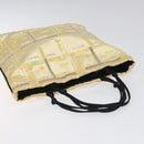 PRADA Beads Hand Bag Satin Cream Auth 114749-6