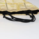 PRADA Beads Hand Bag Satin Cream Auth 114749-7