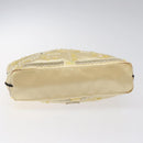 PRADA Beads Hand Bag Satin Cream Auth 114749-9