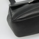 Salvatore Ferragamo Gancini Shoulder Bag Leather Black Silver Auth 114751-14
