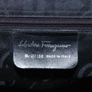 Salvatore Ferragamo Gancini Shoulder Bag Leather Black Silver Auth 114751-12