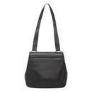 Salvatore Ferragamo Gancini Shoulder Bag Leather Black Silver Auth 114751-2