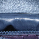 CELINE Macadam Canvas Shoulder Bag Leather Navy Gold Auth 114752-12