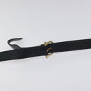 CELINE Macadam Canvas Shoulder Bag Leather Navy Gold Auth 114752-8