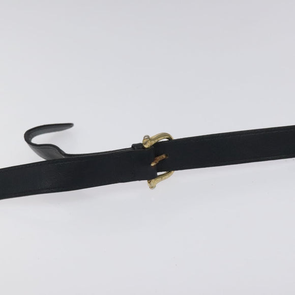 CELINE Macadam Canvas Shoulder Bag Leather Navy Gold Auth 114752