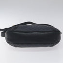 CELINE Macadam Canvas Shoulder Bag Leather Navy Gold Auth 114752-5
