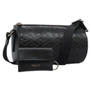VERSACE Shoulder Bag Leather Black Auth 114763-1