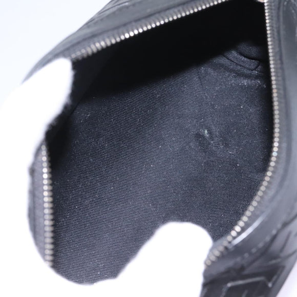 VERSACE Shoulder Bag Leather Black Auth 114763