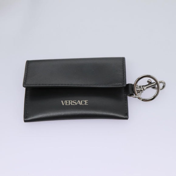 VERSACE Shoulder Bag Leather Black Auth 114763