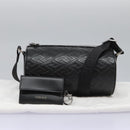 VERSACE Shoulder Bag Leather Black Auth 114763-26