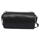 VERSACE Shoulder Bag Leather Black Auth 114763-2