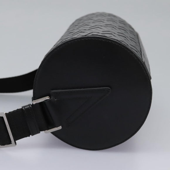 VERSACE Shoulder Bag Leather Black Auth 114763