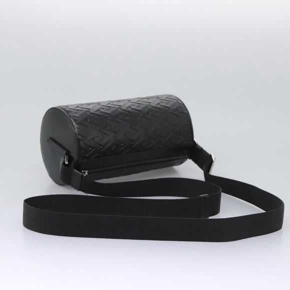 VERSACE Shoulder Bag Leather Black Auth 114763