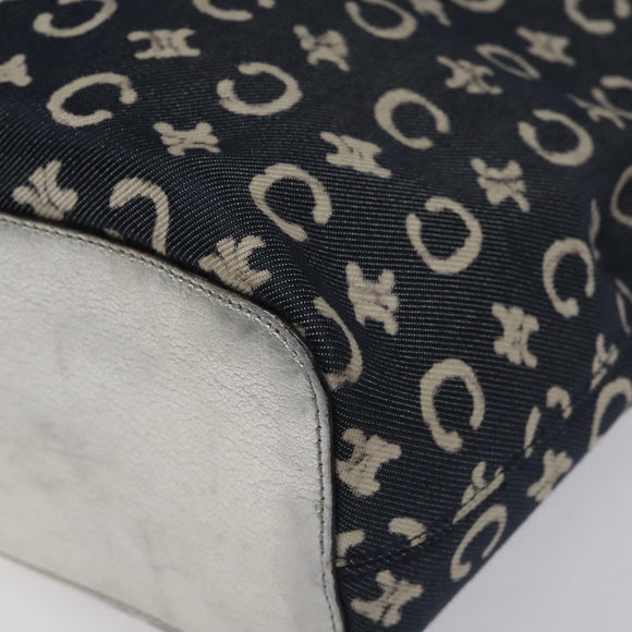 CELINE C Sulky Circle Shoulder Bag Canvas Navy Clear Auth 114765