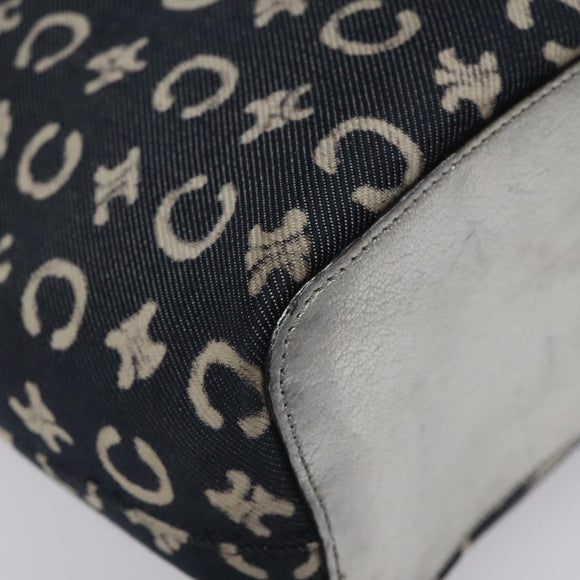 CELINE C Sulky Circle Shoulder Bag Canvas Navy Clear Auth 114765