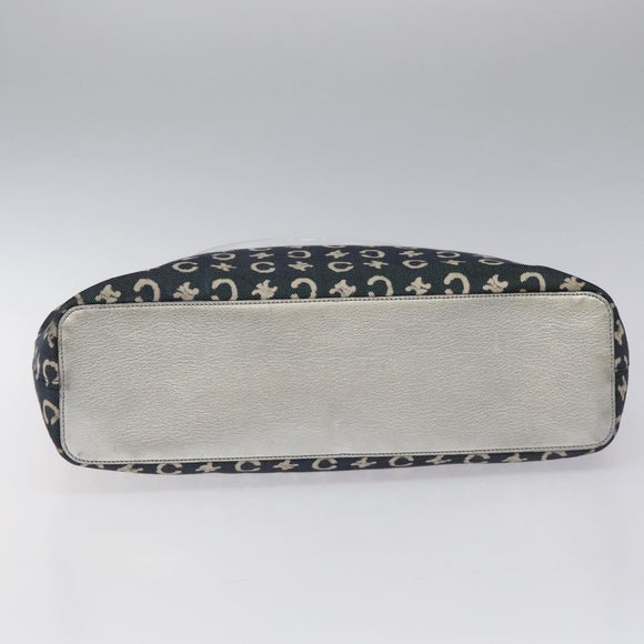 CELINE C Sulky Circle Shoulder Bag Canvas Navy Clear Auth 114765