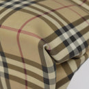 BURBERRY Nova Check Hand Bag PVC Beige Silver Auth 114766-15