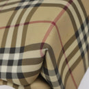BURBERRY Nova Check Hand Bag PVC Beige Silver Auth 114766-16