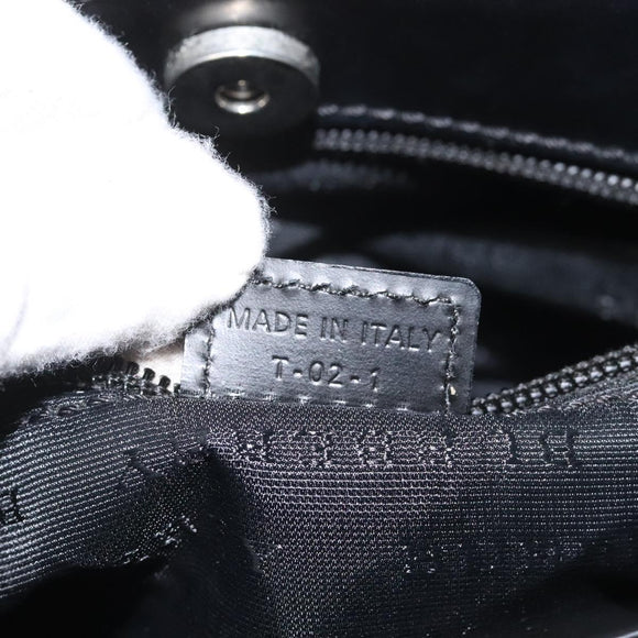 BURBERRY Nova Check Hand Bag PVC Beige Silver Auth 114766