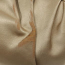 Salvatore Ferragamo Gancini Chain Shoulder Bag Satin Beige Silver Auth 114785-10