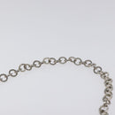 Salvatore Ferragamo Gancini Chain Shoulder Bag Satin Beige Silver Auth 114785-14