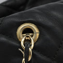 Salvatore Ferragamo Vara Quilted Chain Bag Leather Black Gold Auth 114789-9