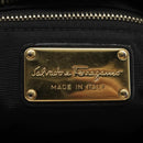 Salvatore Ferragamo Vara Quilted Chain Bag Leather Black Gold Auth 114789-20