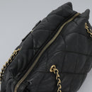 Salvatore Ferragamo Vara Quilted Chain Bag Leather Black Gold Auth 114789-6