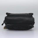 Salvatore Ferragamo Vara Quilted Chain Bag Leather Black Gold Auth 114789-5