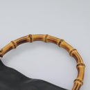 GUCCI Bamboo Hand Bag Leather 2way Black Gold 001 1781 1577 Auth 114799-14