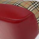 Burberrys Nova Check Shoulder Bag Canvas Beige Red Auth 114822-10