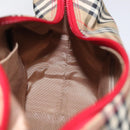 Burberrys Nova Check Shoulder Bag Canvas Beige Red Auth 114822-18