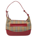 Burberrys Nova Check Shoulder Bag Canvas Beige Red Auth 114822-3