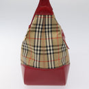 Burberrys Nova Check Shoulder Bag Canvas Beige Red Auth 114822-4