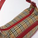 Burberrys Nova Check Shoulder Bag Canvas Beige Red Auth 114822-6
