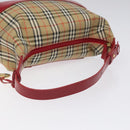 Burberrys Nova Check Shoulder Bag Canvas Beige Red Auth 114822-7